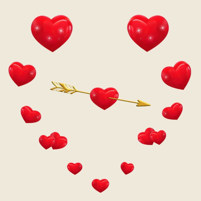 Conception de coeur aimant avec flèche