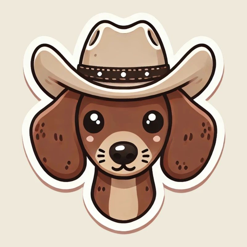 Teckel mignon de pays avec chapeau de cow-boy