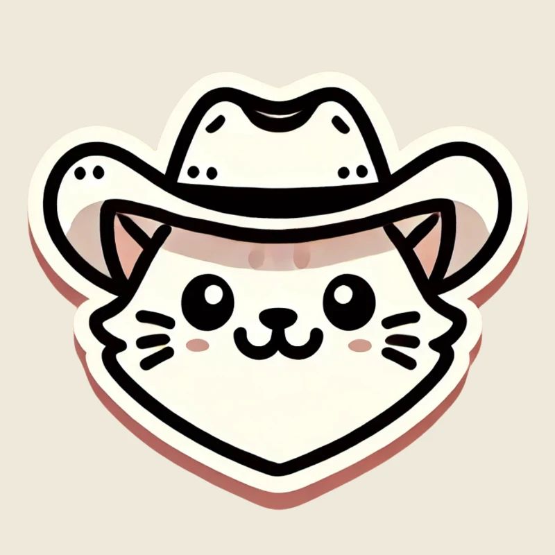 Chat mignon avec chapeau de cow-boy