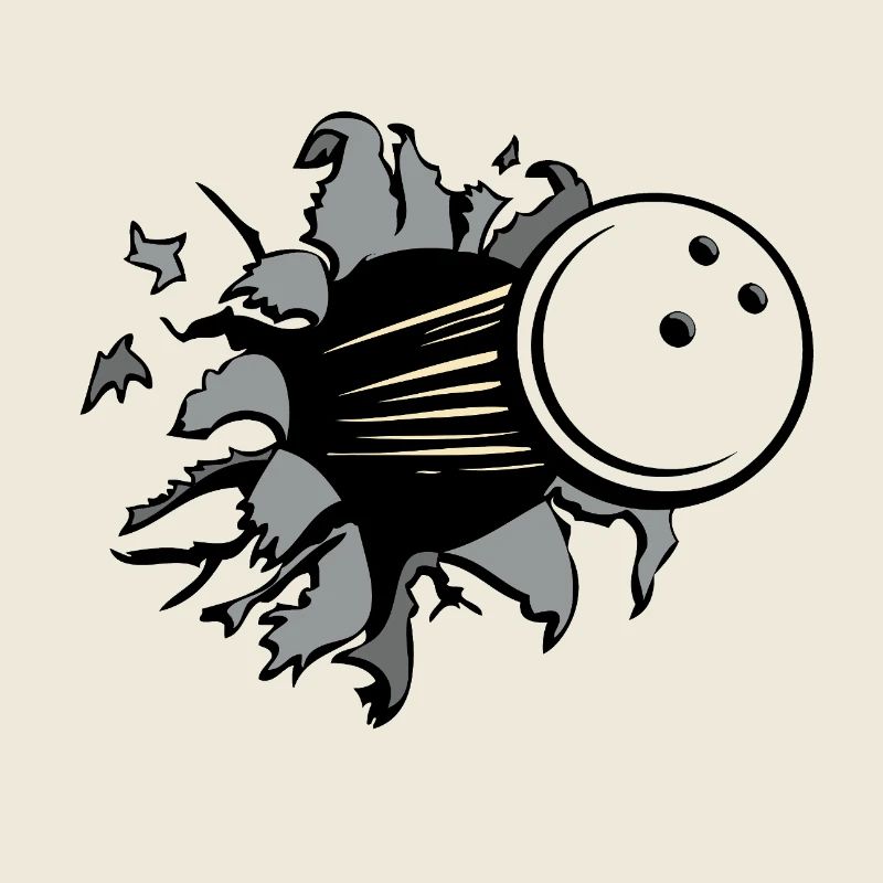 Kollision Bowlingball Durchbruch