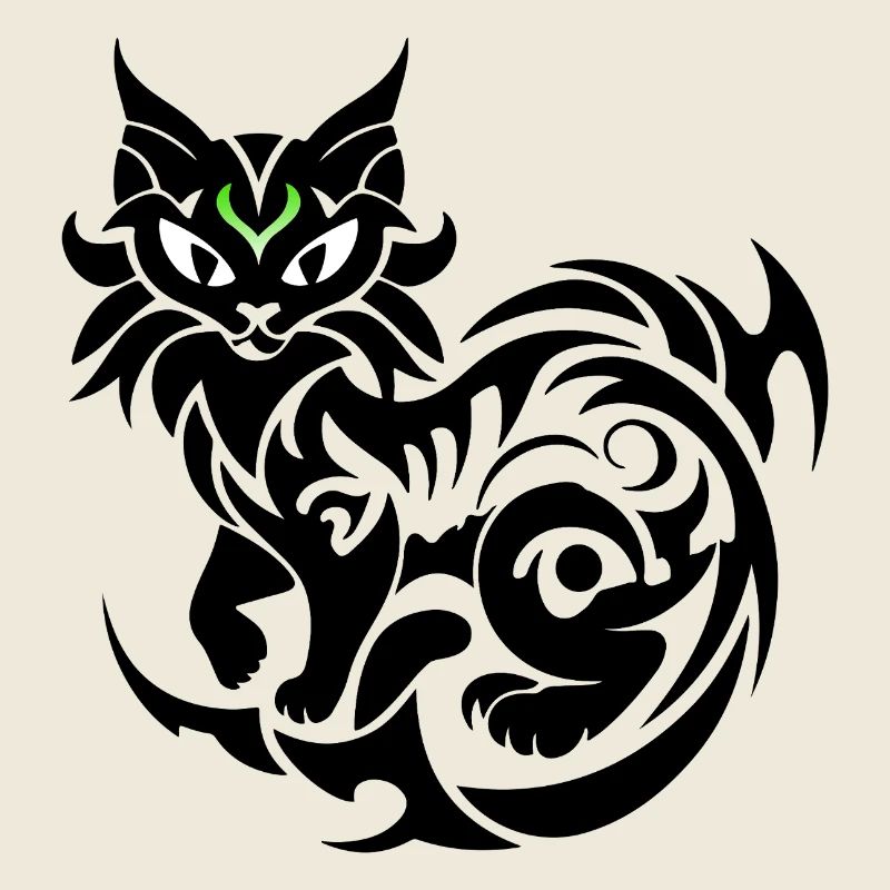 Mystische Katze tribal