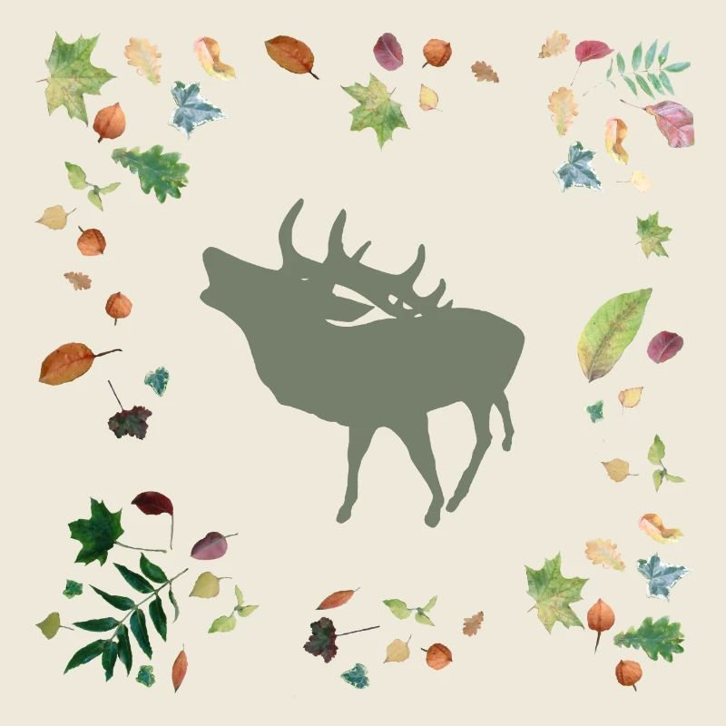 Hirsch mit Herbstlaub