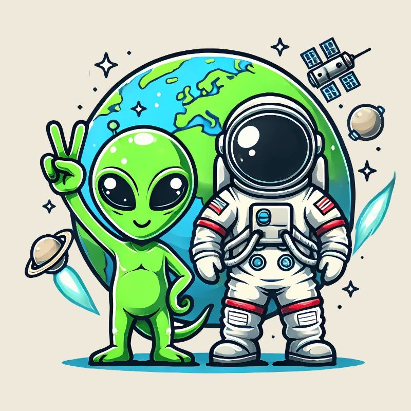 Alien Astronauten im Weltall