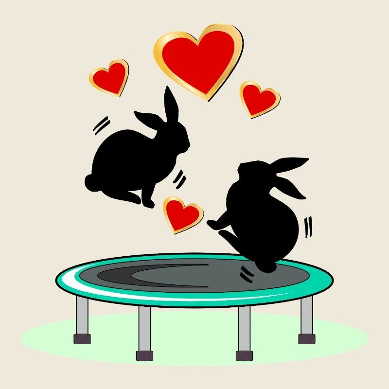 TRAMPOLIN SPRINGEN HASEN OSTERHASEN