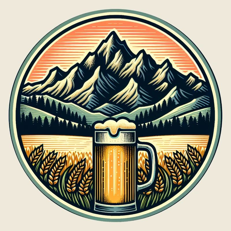 Alpenland Biergarten Illustration