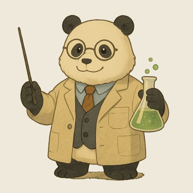 Panda Bear Professeur de chimie