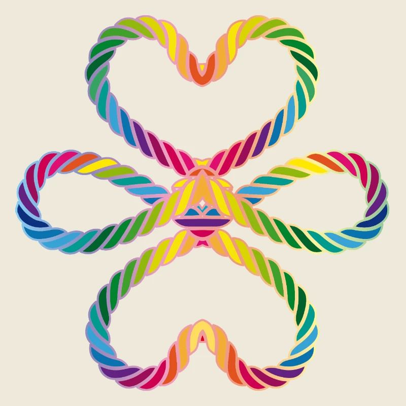 Symbole de coeur de cordon coloré - Amour et connexion