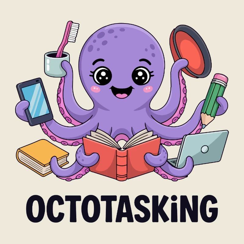 Octotasking octopus en mode multitâche