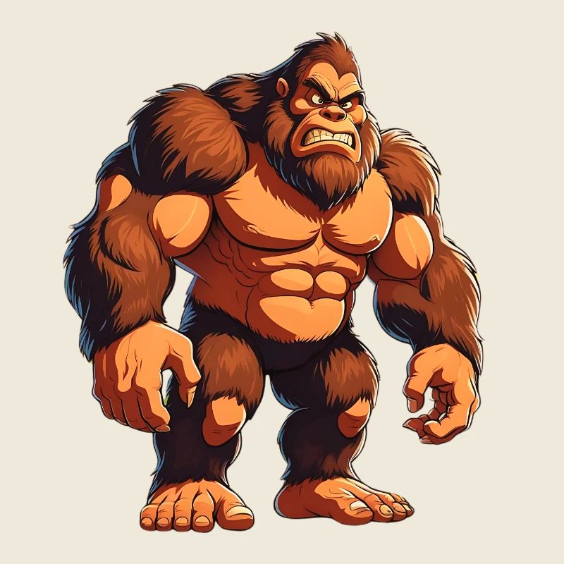 Grimmiger Gorilla-Krieger Illustration