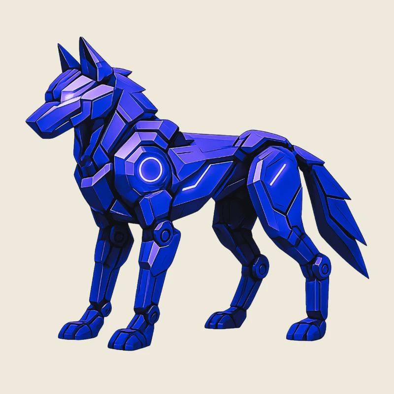 Futuristic Digital Wolf Illustration