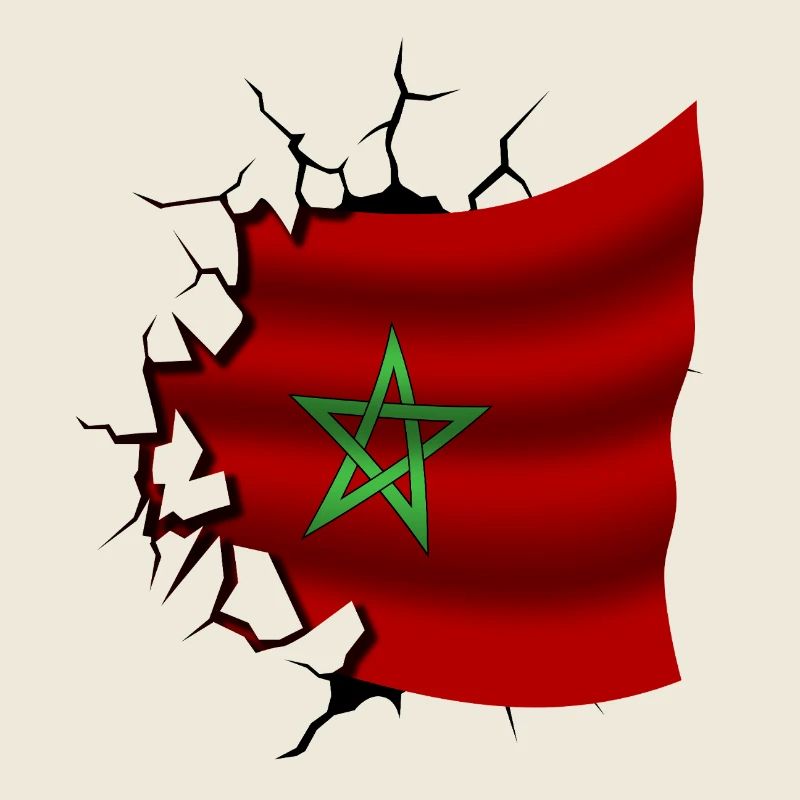 Drapeau du Maroc - Maroc - Drapeau Broken Design