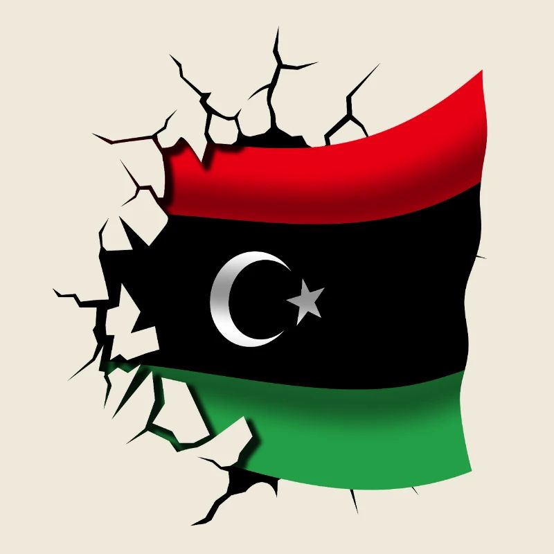 Flagge von Libyen - Libyen - Flagge Broken Design
