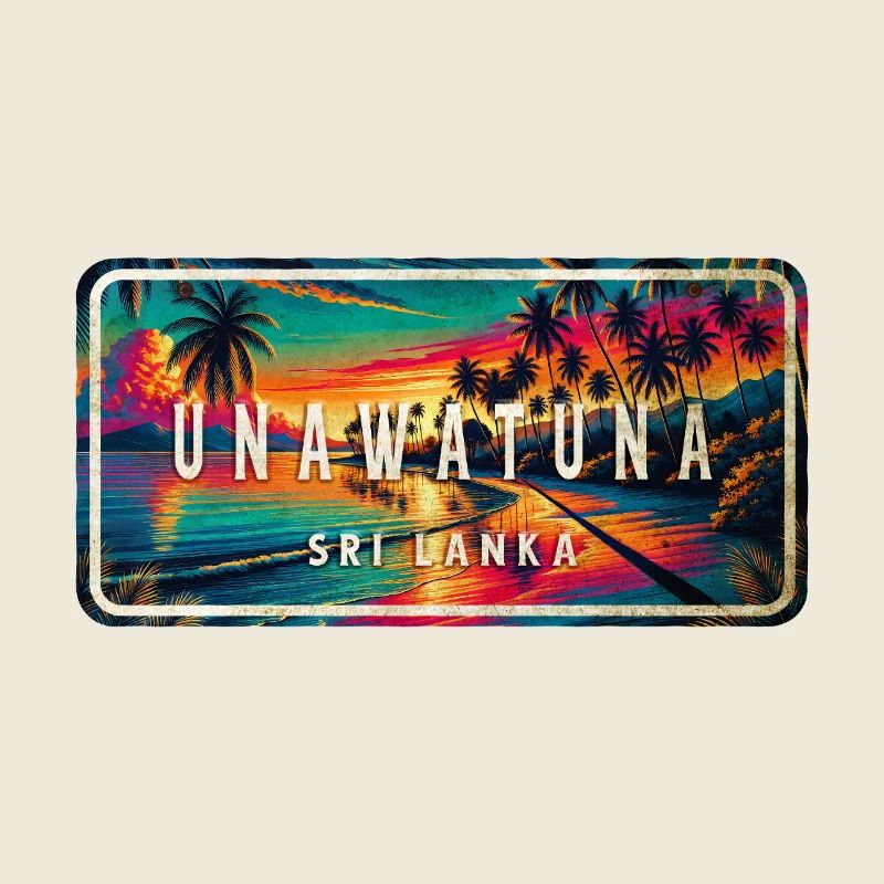 Unawatuna Beach Sunset Schild