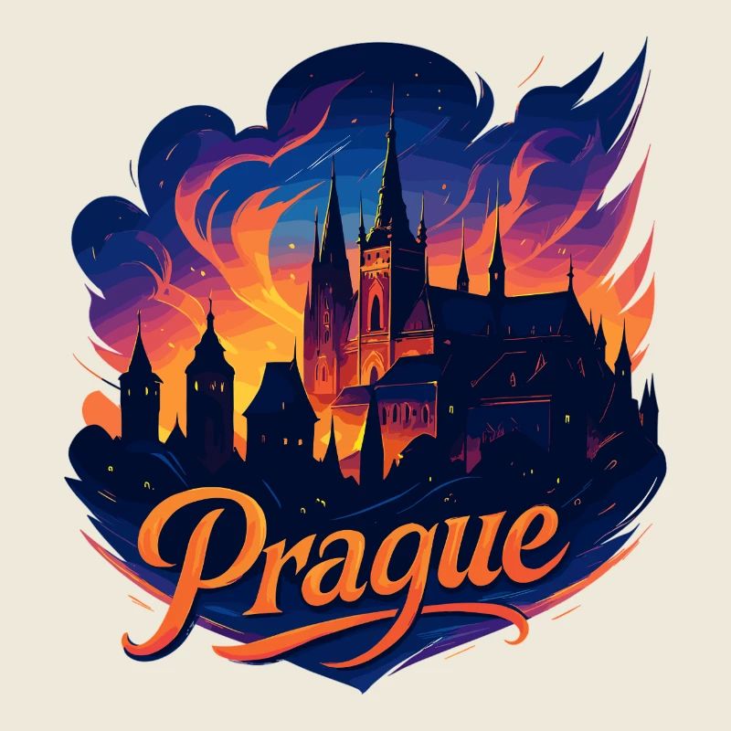 Prague Capitale République tchèque Silhouette Cadeau