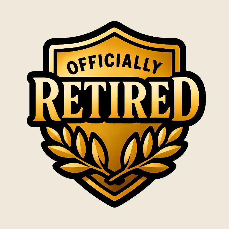 Blason doré Officially Retired