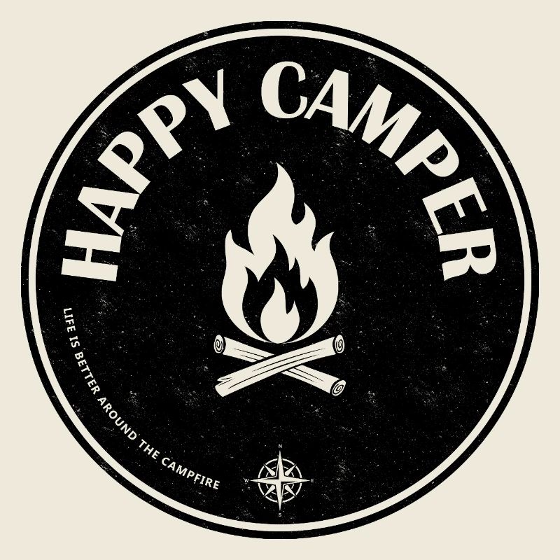 Happy Camper Camping Feu de camp