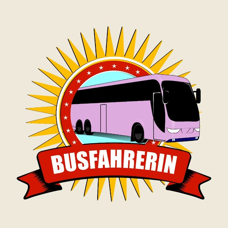 Busfahrerin Silhouette Muster