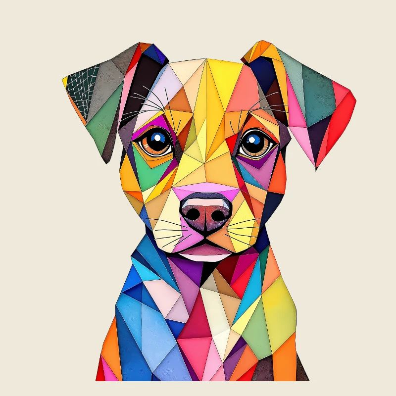 Colorful Geometric Pop Art Dog
