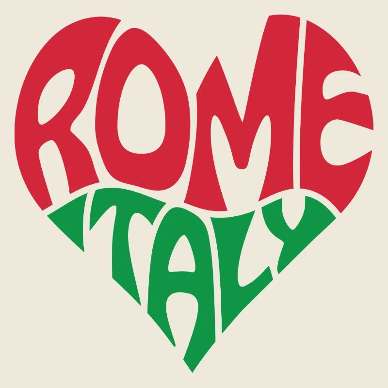 Rom Italien Herz Retro Design