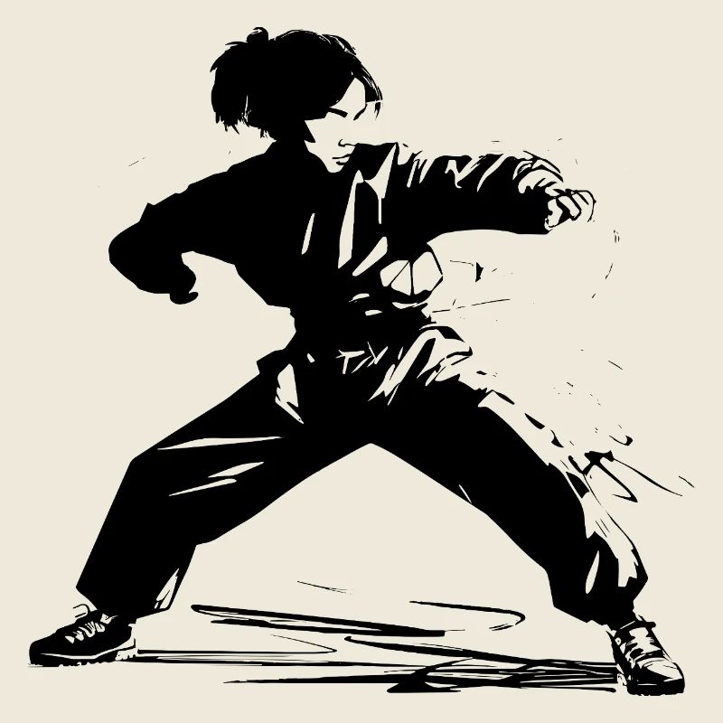 Mädchen Karate Skizze