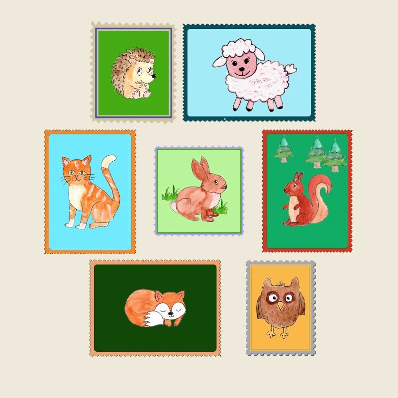 Biefmarken mit Tieren