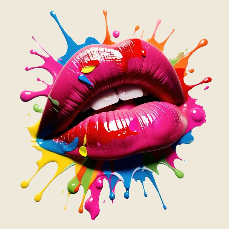 Art des lèvres vif avec éclaboussure de couleur