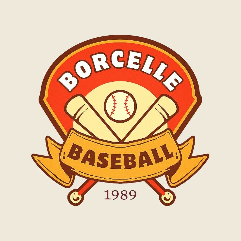 Emblème de baseball Borcelle vintage