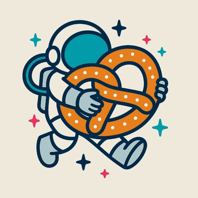 Astronaut mit Brezel