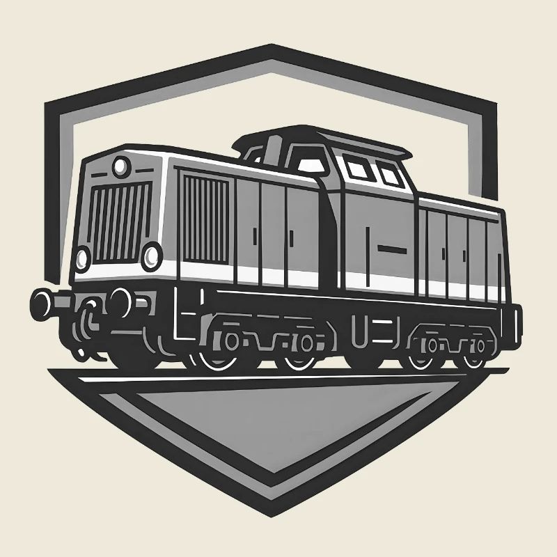 Retro Dampflok Logo Illustration