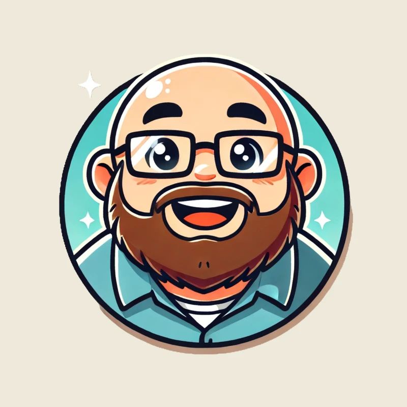 Bärtiger Geek Avatar Runde Aufkleber