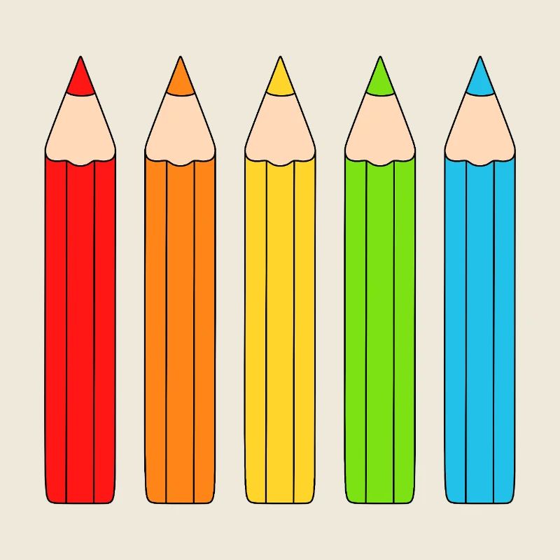 Vibrant Colour Pencil Array Design
