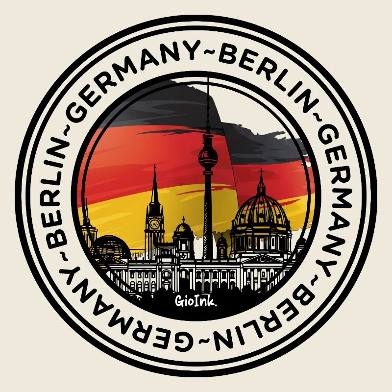 Horizon de Berlin aux couleurs du drapeau allemand