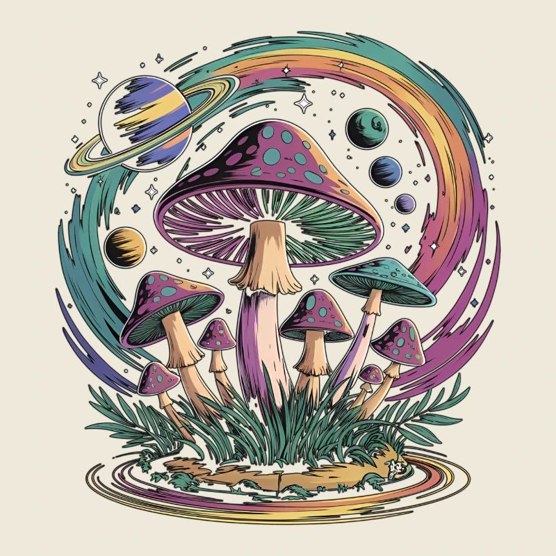 Fantaisie psychédélique de champignon de l’espace