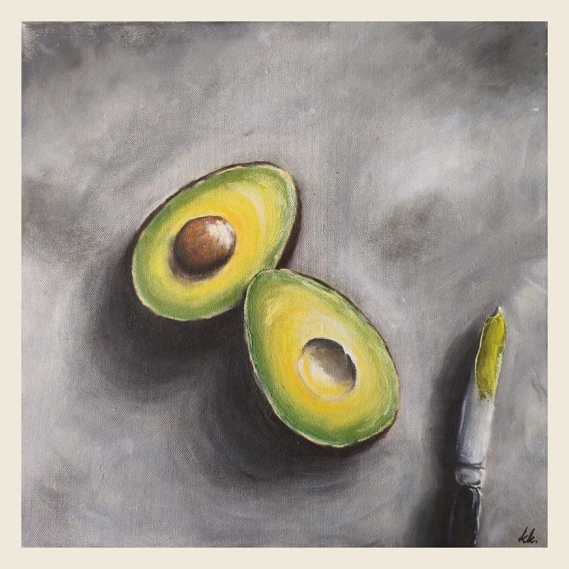 Minimalist Avocado Slice Illustration