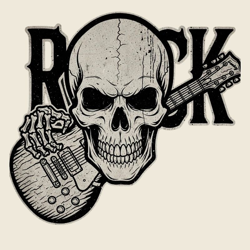 Crâne Guitare Rock Design