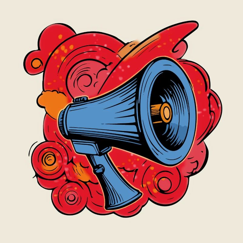 Haut-parleur graffiti avec explosions vibrantes