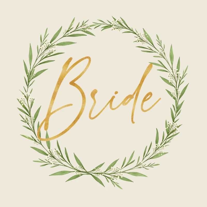 Elegantes Team Bride - Design mit Lorbeerkranz