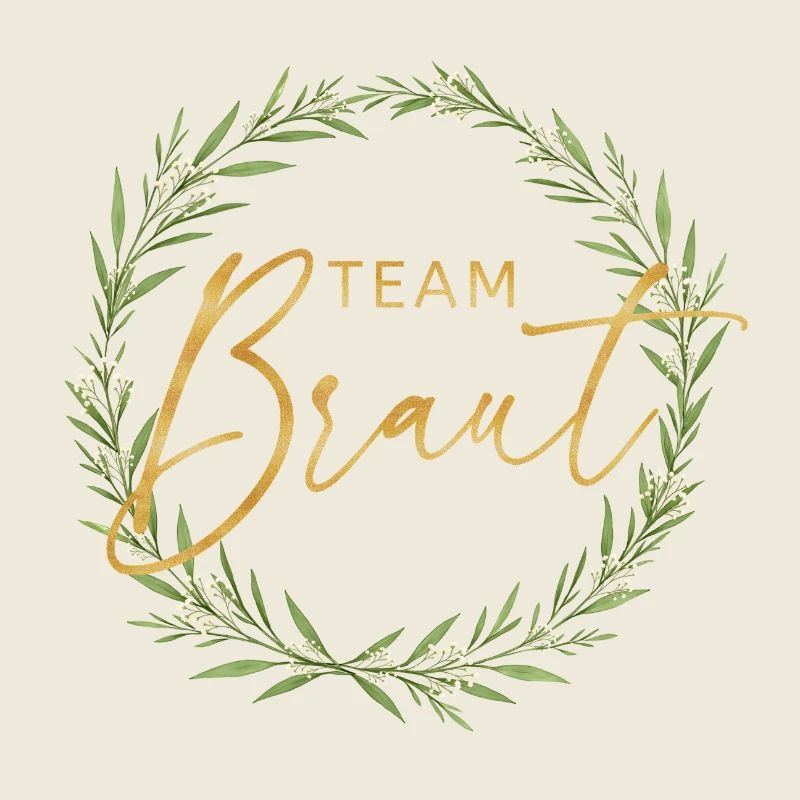 Elegantes Team Braut - Design mit Lorbeerkranz