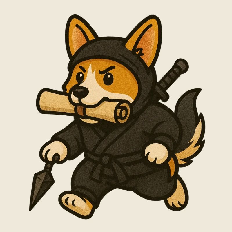 Kampfduchs Ninja mit Holzschwert