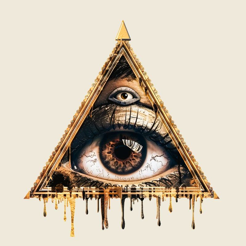 Œil mystique dans triangle doré