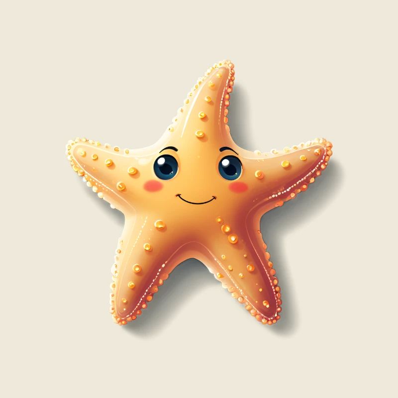 Cute starfish with laughter