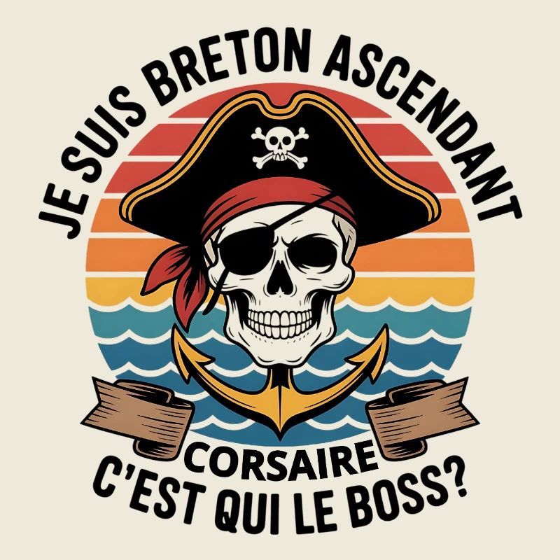 Piratenschädel mit bunter Anker