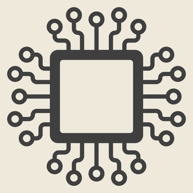 Mikrochip-Schaltkreis-Symbol-Logo