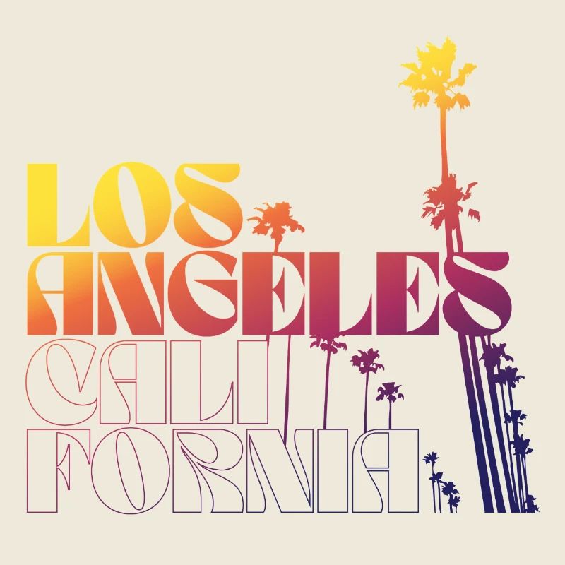 Typographie Los Angeles Sunset Palm