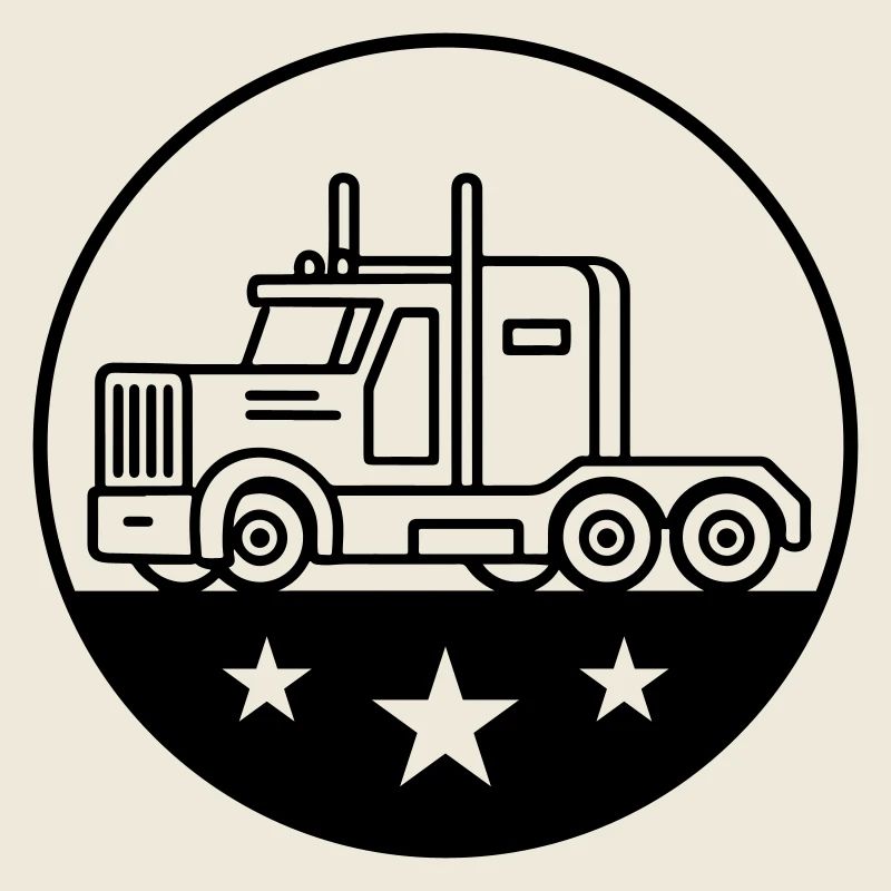 Logo du chauffeur de camion camionneur