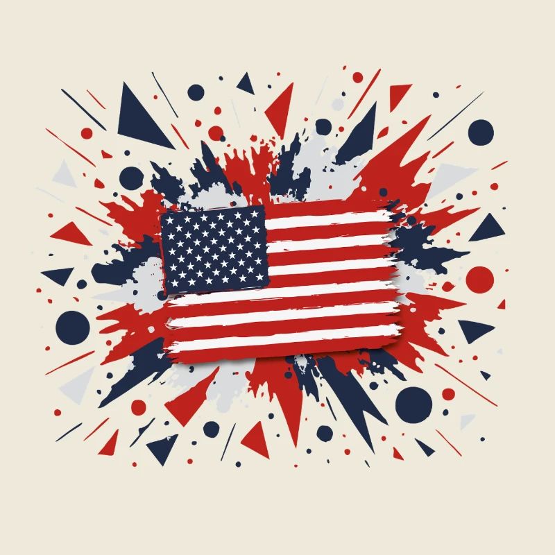 Drapeau des États-Unis dans le style Brush