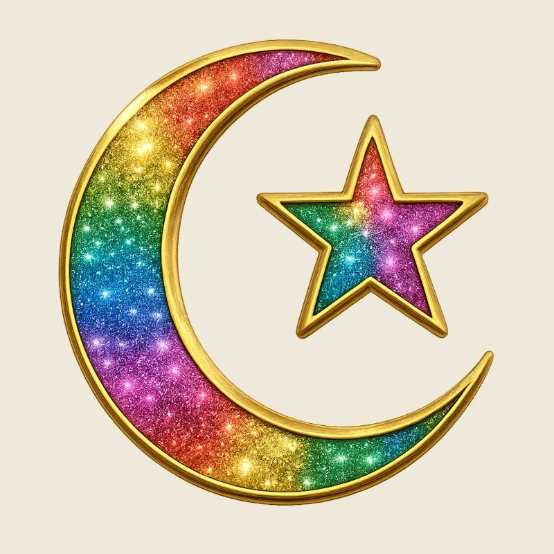 Muslim | Islam Rainbow Celestial Moon and Star Pin