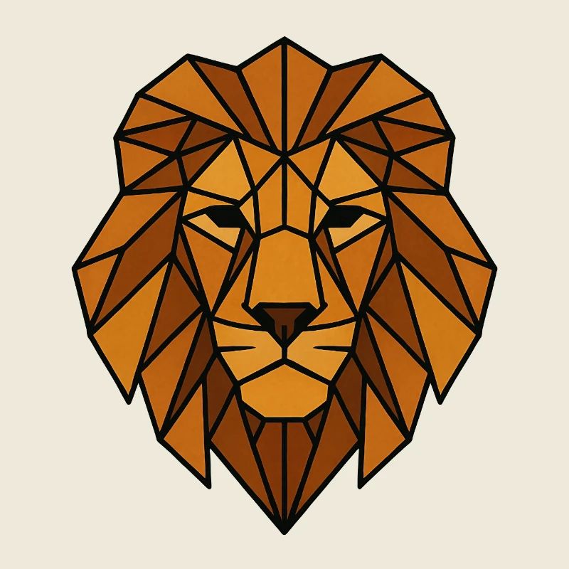 Portrait géométrique de lion pour une mode audacieuse