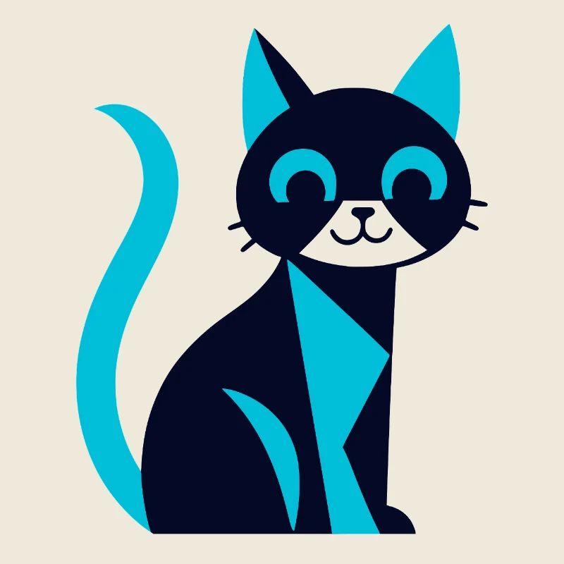 Chat noir-bleu avec effet aw