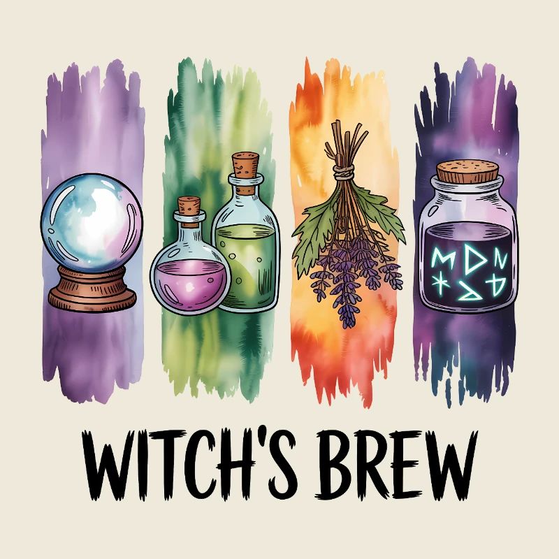 Halloween Mystisches Hexengebräu Trank Design